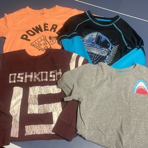 Lot of 4 size 8 t shirts, football, sharks